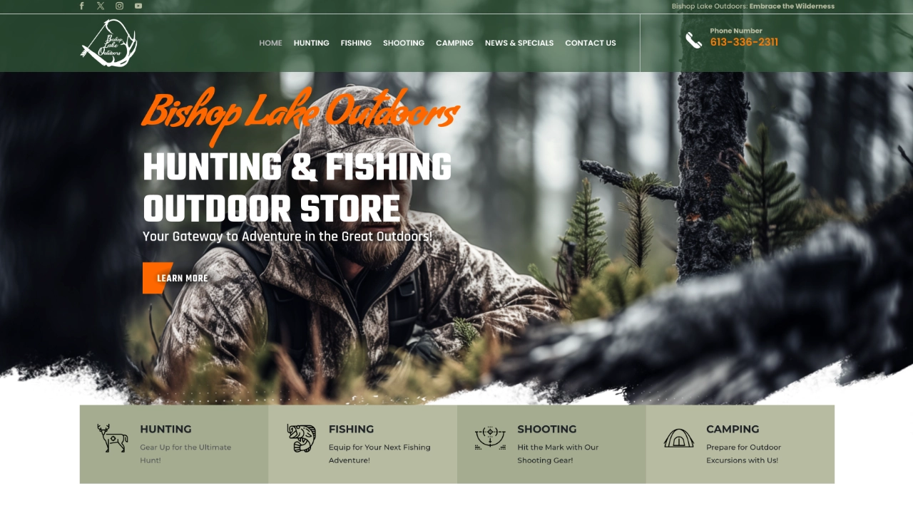 Bishop Lake Outdoors website
