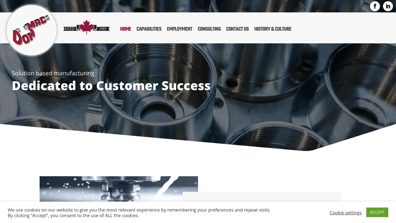 Donmac Precision Machining website